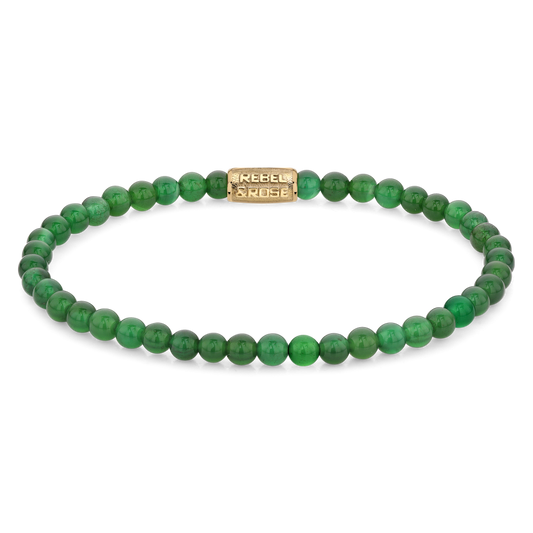Rebel and Rose Green Harmony Gold 4mm Bracelet