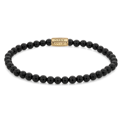Rebel and Rose Black Velvet Gold 4mm Bracelet