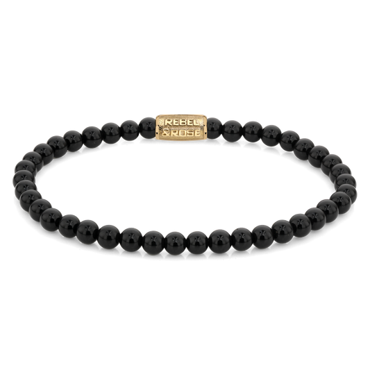 Rebel and Rose Black Velvet Gold 4mm Bracelet