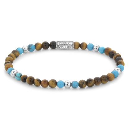 Rebel and Rose Mix Tiger Turquoise 4mm Bracelet