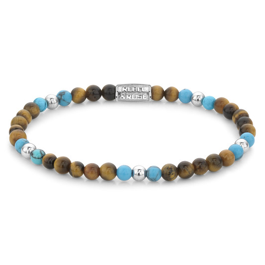 Rebel and Rose Mix Tiger Turquoise 4mm Bracelet