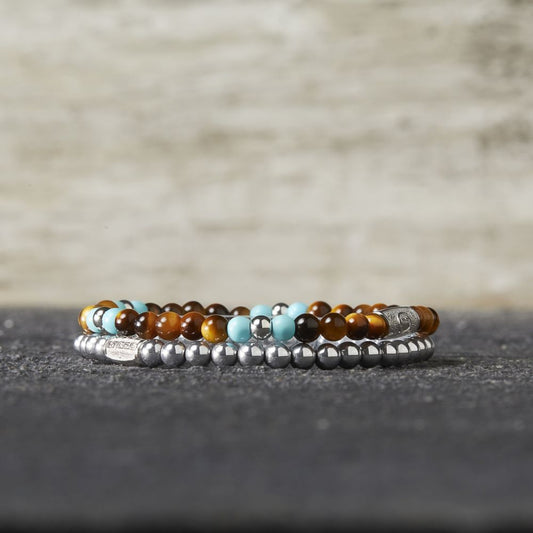 Rebel and Rose Mix Tiger Turquoise 4mm Bracelet
