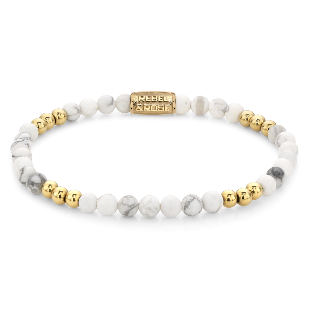 Rebel and Rose Gold & Virgin White 4mm Bracelet