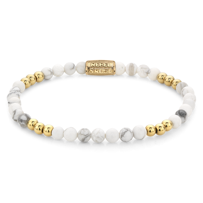 Rebel and Rose Gold & Virgin White 4mm Bracelet