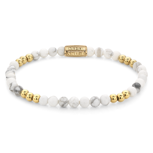 Rebel and Rose Gold & Virgin White 4mm Bracelet