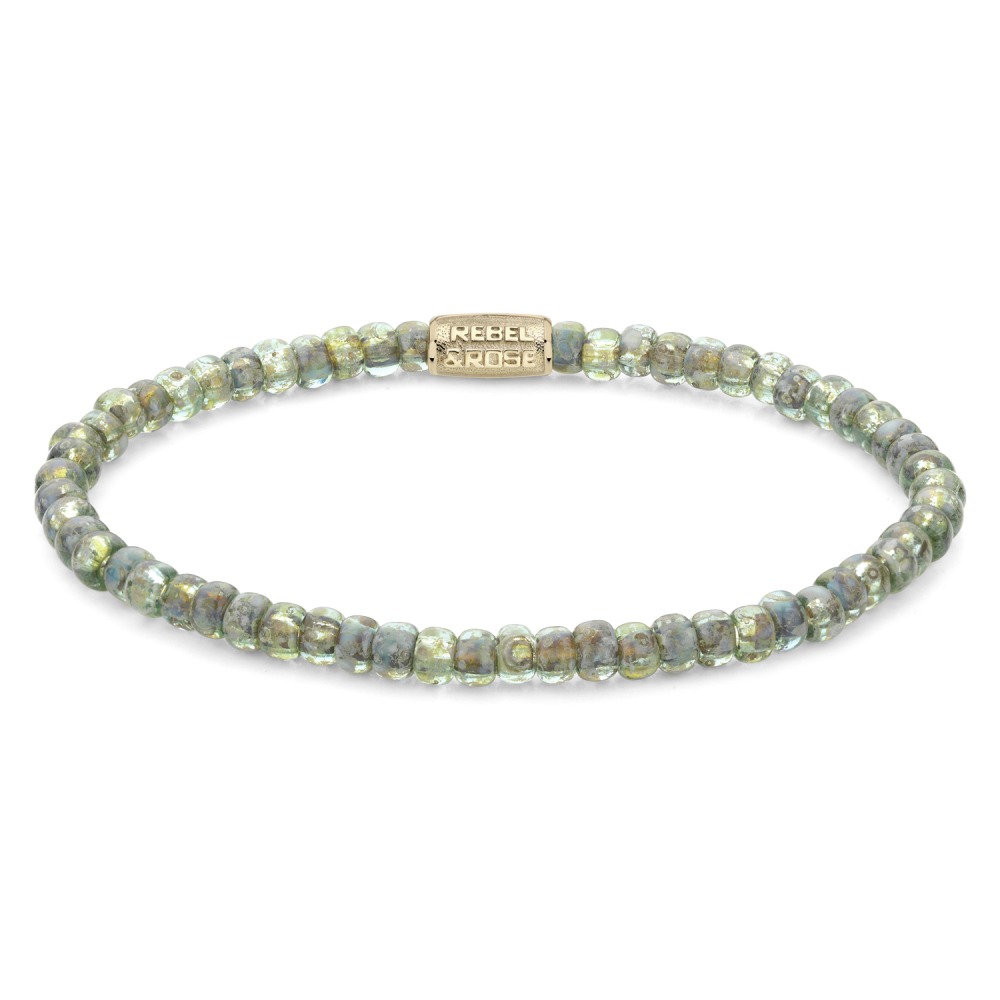 Rebel and Rose Glass Rocks Secret Garden Gold 4mm Bracelet
