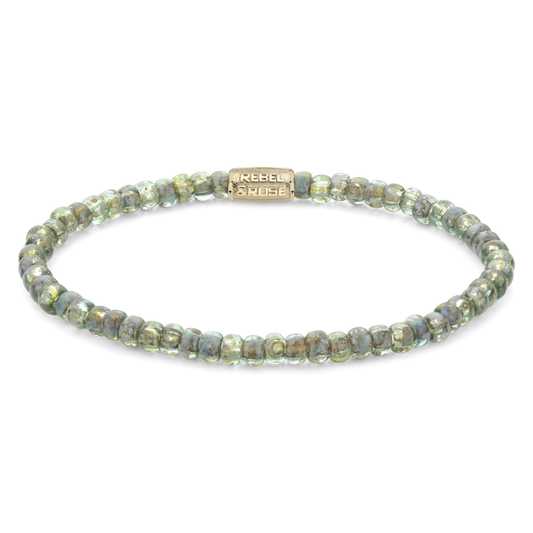 Rebel and Rose Glass Rocks Secret Garden Gold 4mm Bracelet