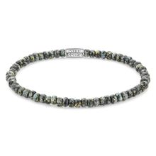 Load image into Gallery viewer, Rebel and Rose Glass Rocks Black Leopard 4mm Bracelet