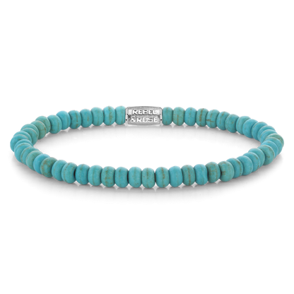 Rebel and Rose Turquoise Round Slices 4mm Bracelet