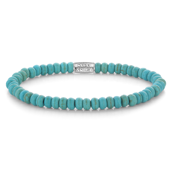 Rebel and Rose Turquoise Round Slices 4mm Bracelet