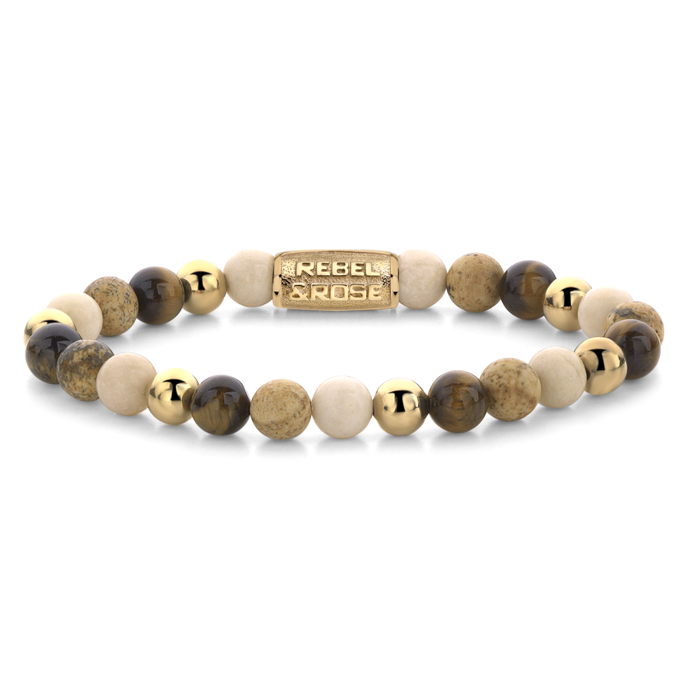 Rebel and Rose Autumn Love 6mm Gold Colored Bracelet