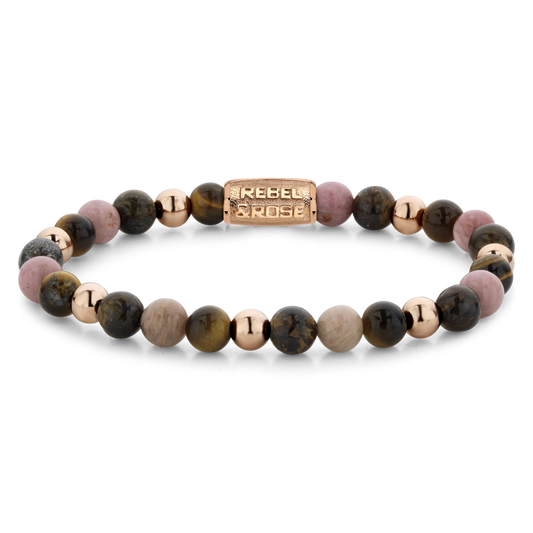 Rebel and Rose Winter Glow II Rosegold Plated 6mm Bracelet