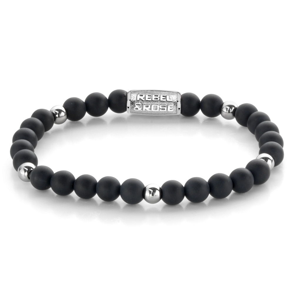 Rebel and Rose Matt Black Madonna 6mm Bracelet