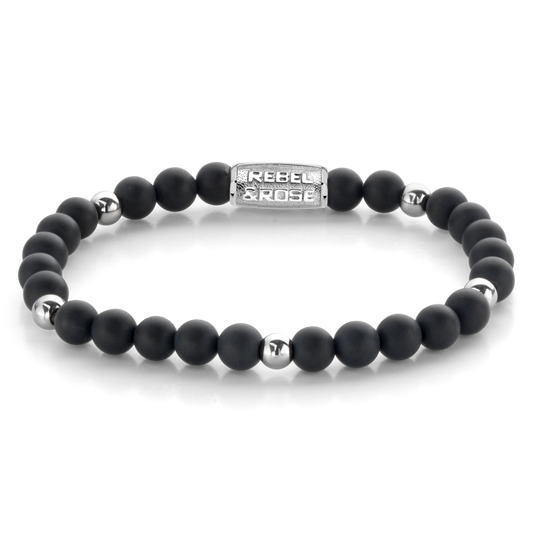 Rebel and Rose Matt Black Madonna 6mm Bracelet
