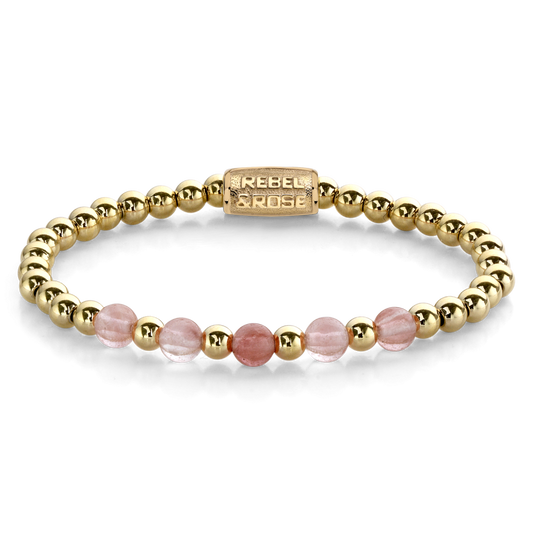 Rebel and Rose Yellow Gold meets Cherry Rose 6mm Bracelet