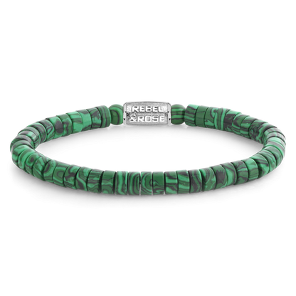 Rebel and Rose Slices - Malachite Green 6mm Bracelet