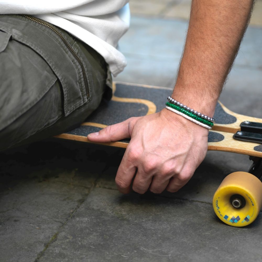 Rebel and Rose Slices - Malachite Green 6mm Bracelet