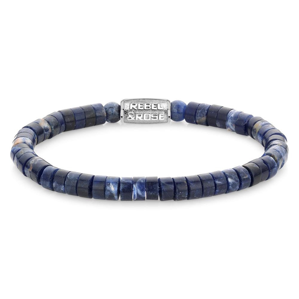 Rebel and Rose Slices - Midnight Blue 6mm Bracelet