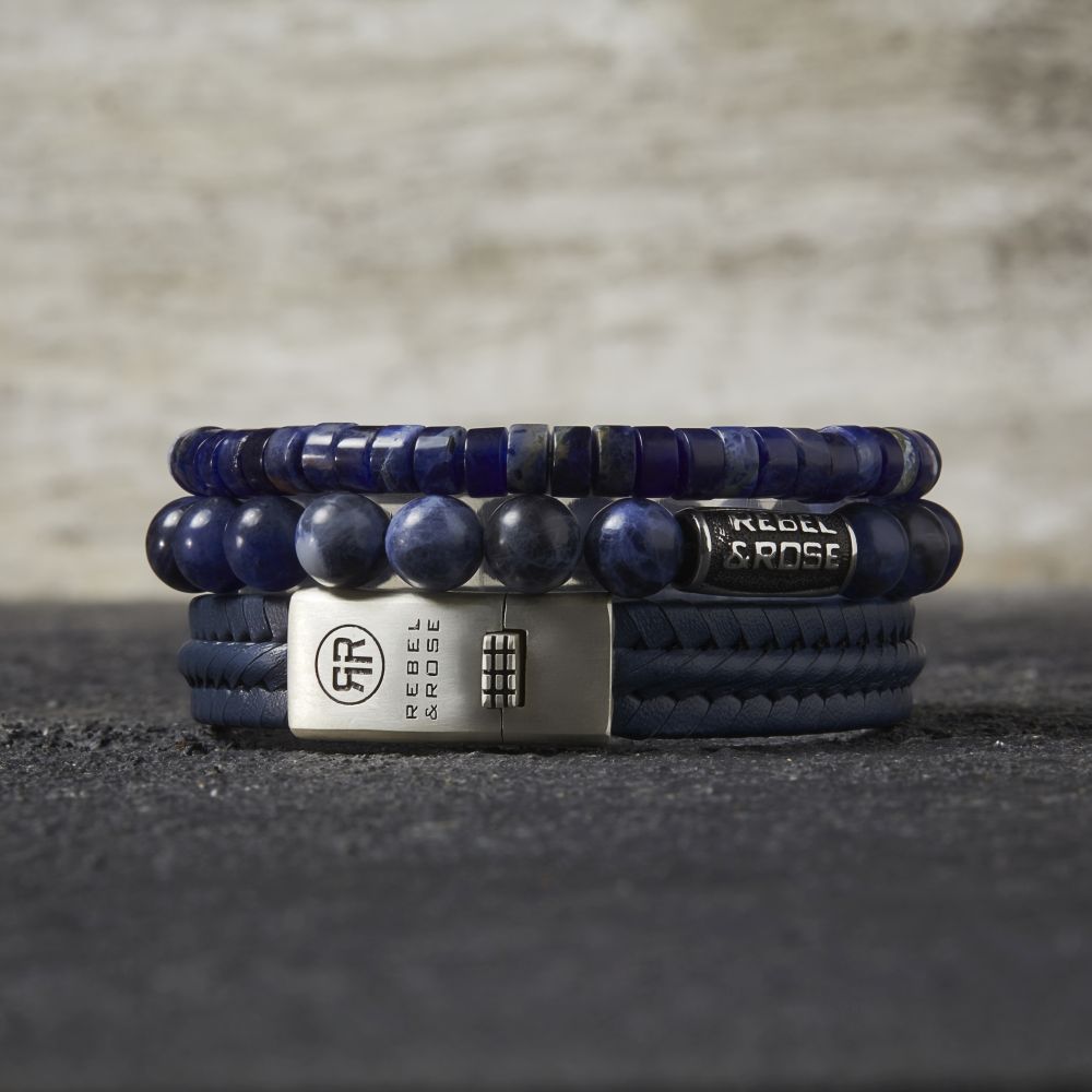 Rebel and Rose Slices - Midnight Blue 6mm Bracelet