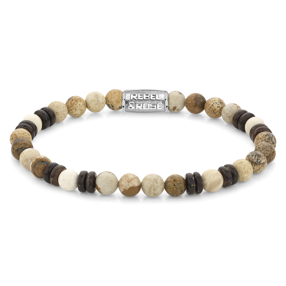 Rebel and Rose Variations Woodstock 6mm Bracelet