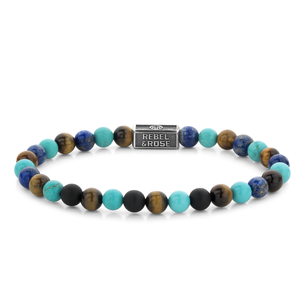 Rebel and Rose Mix Turquoise 925 6mm Bracelet