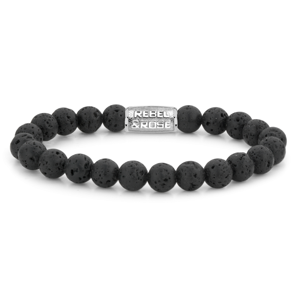 Rebel and Rose Black and Moon 8mm Bracelet
