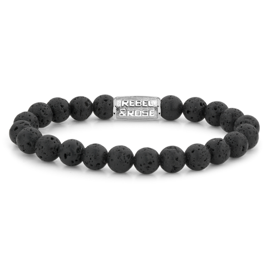 Rebel and Rose Black and Moon 8mm Bracelet