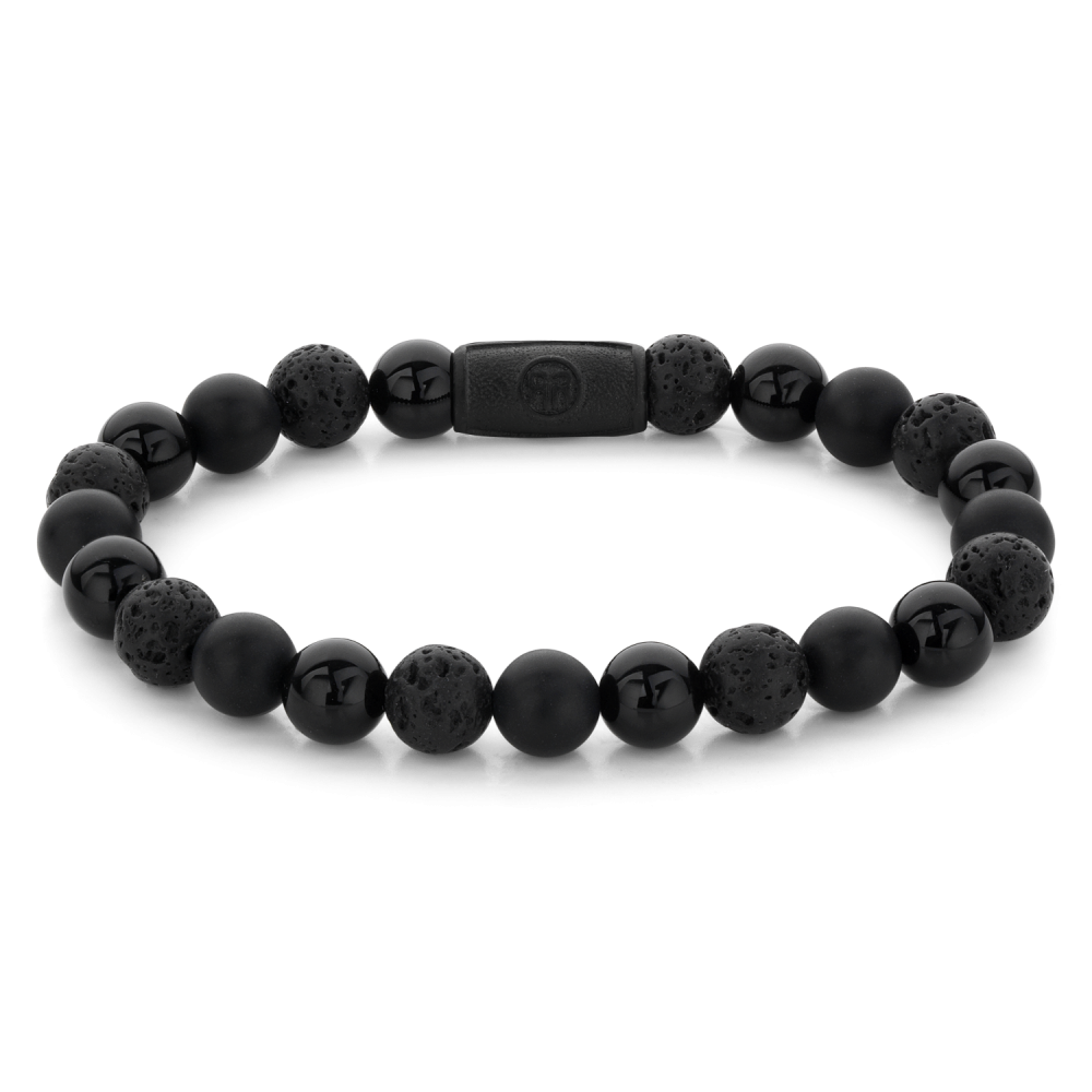 Rebel and Rose Black Rocks - All-Black 8mm Bracelet