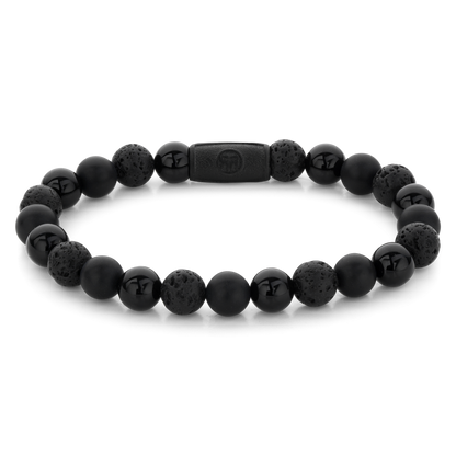 Rebel and Rose Black Rocks - All-Black 8mm Bracelet