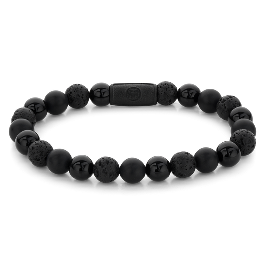 Rebel and Rose Black Rocks - All-Black 8mm Bracelet