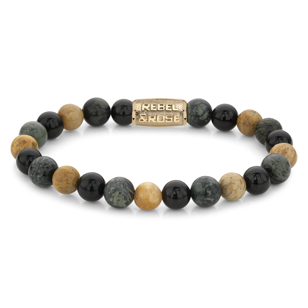 Rebel and Rose Autumn Storm Gold 8mm Bracelet