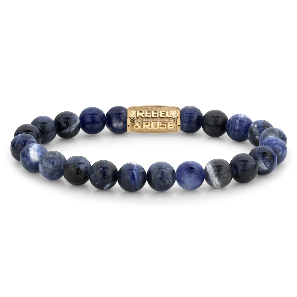 Rebel and Rose Midnight Blue Gold 8mm Bracelet