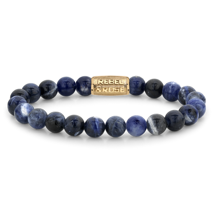 Rebel and Rose Midnight Blue Gold 8mm Bracelet