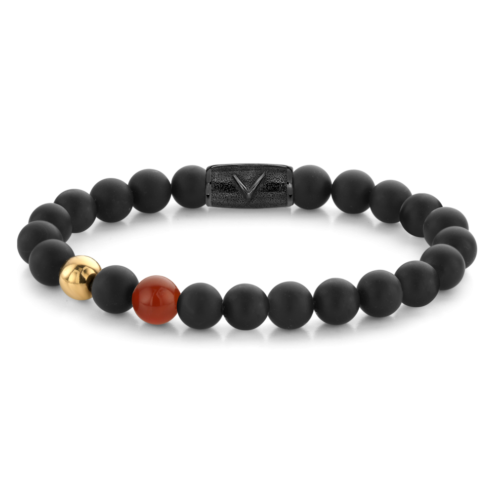 Rebel and Rose Gold & Red Eye 8mm Bracelet