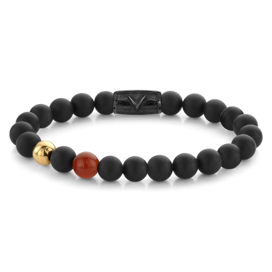 Rebel and Rose Gold & Red Eye 8mm Bracelet