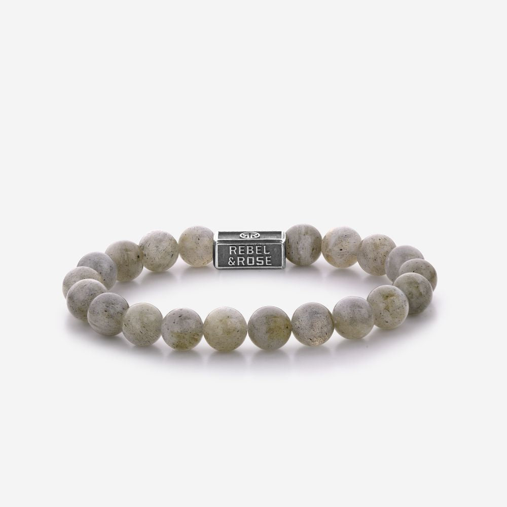 Rebel and Rose Labradorite Shield 925 8mm Bracelet