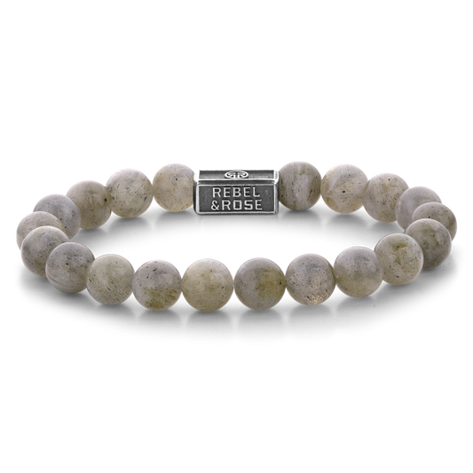 Rebel and Rose Labradorite Shield 925 8mm Bracelet