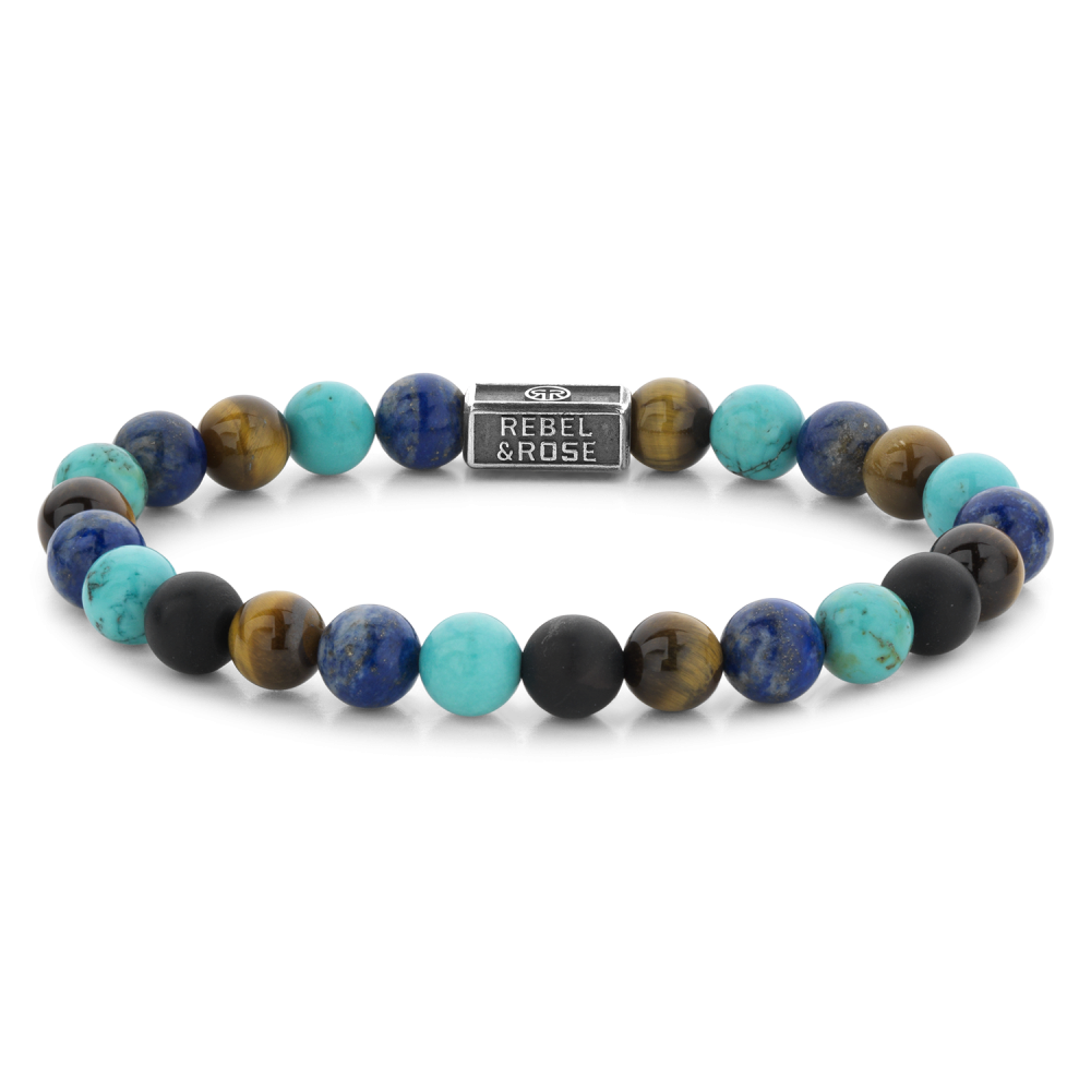 Rebel and Rose Mix Torquoise 925 8mm Bracelet