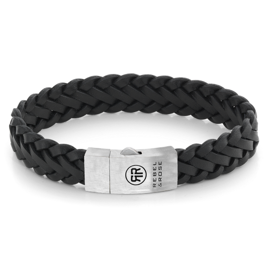 Rebel and Rose Braided Raw Mat Black  Bracelet
