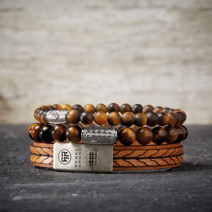 Rebel and Rose 2 Stranded 925 Cognac Bracelet