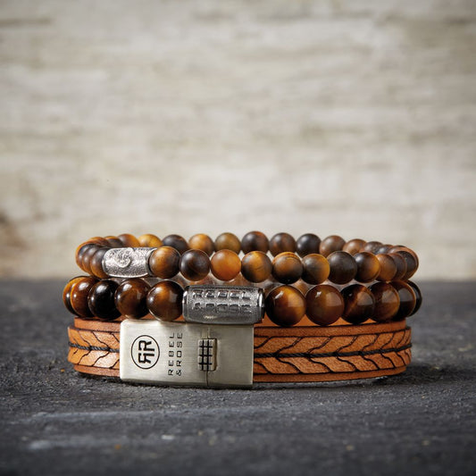 Rebel and Rose 2 Stranded 925 Cognac Bracelet