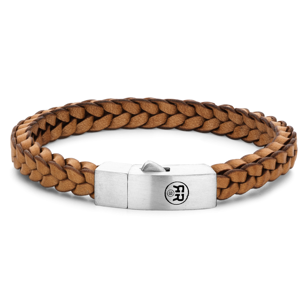 Rebel and Rose Braided Square 925 Cognac Bracelet