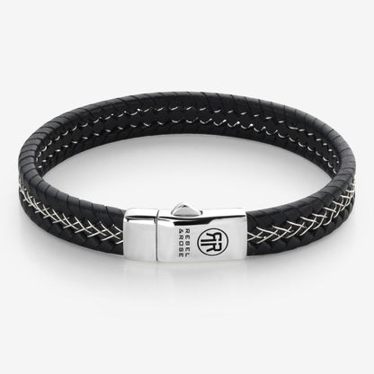 Rebel and Rose Silver Wired Black Bracelet