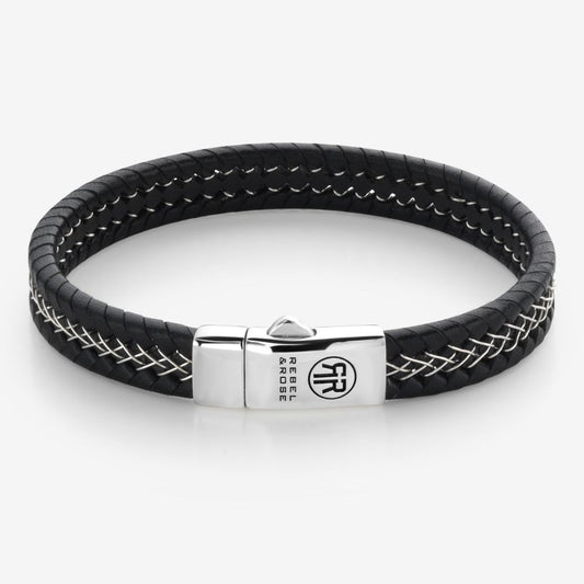 Rebel and Rose Silver Wired Black Bracelet