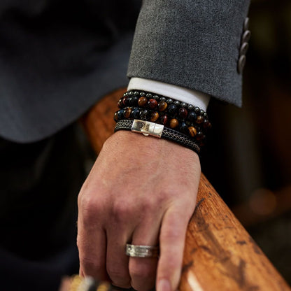 Rebel and Rose Silver Wired Black Bracelet