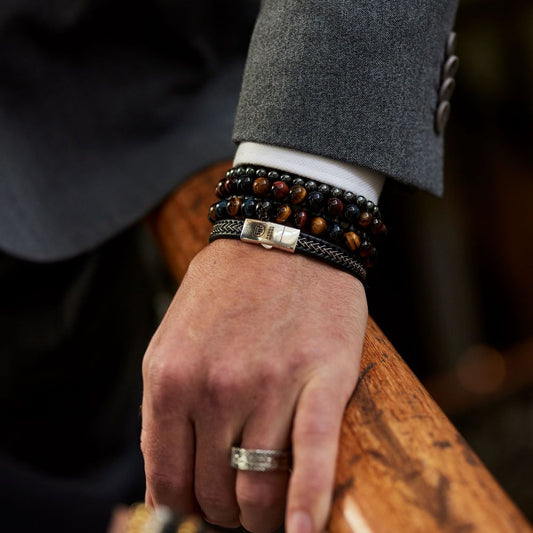 Rebel and Rose Silver Wired Black Bracelet