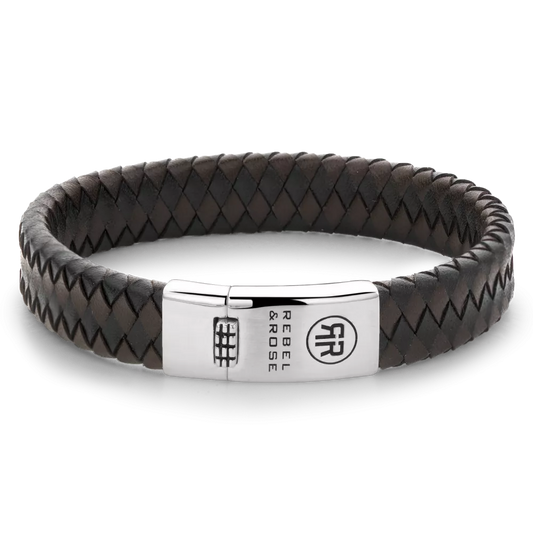 Rebel and Rose Braided Flat 925 Black Earth Bracelet