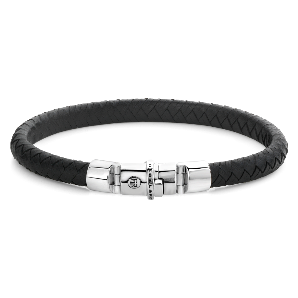 Rebel and Rose Half Round Braided Black Bracelet