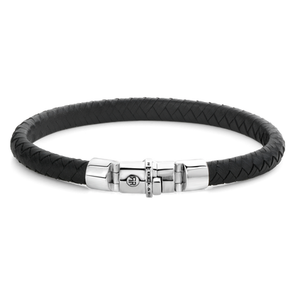 Rebel and Rose Half Round Braided Black Bracelet