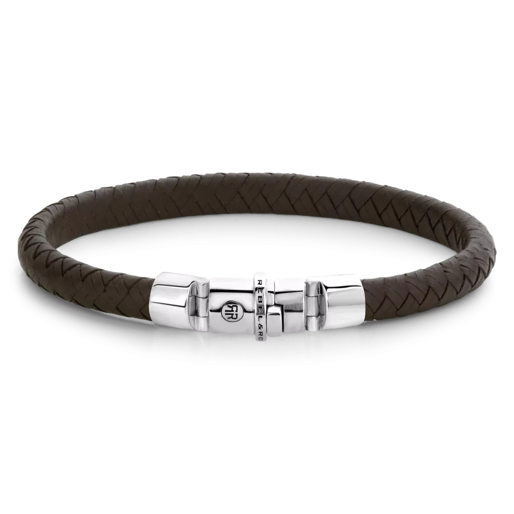 Rebel and Rose Half Round Braided Brown Bracelet